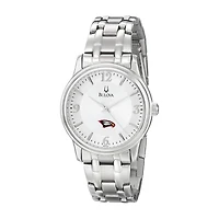 Men's Bulova  Silver Polk State College Eagles Stainless Steel Quartz Watch