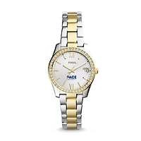 Women's Fossil  Silver/Gold Pace University Setters Scarlette Mini Two-Tone Stainless Steel Watch
