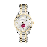 Men's Bulova  Silver/Gold Seattle Pacific Falcons Two-Tone Stainless Steel Watch