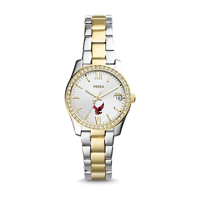 Women's Fossil Silver/Gold Roberts Wesleyan Redhawks Scarlette Mini Two-Tone Stainless Steel Watch