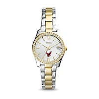 Women's Fossil  Silver/Gold Roberts Wesleyan Redhawks Scarlette Mini Two-Tone Stainless Steel Watch