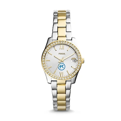 Women's Fossil Silver/Gold Rockhurst Hawks Scarlette Mini Two-Tone Stainless Steel Watch