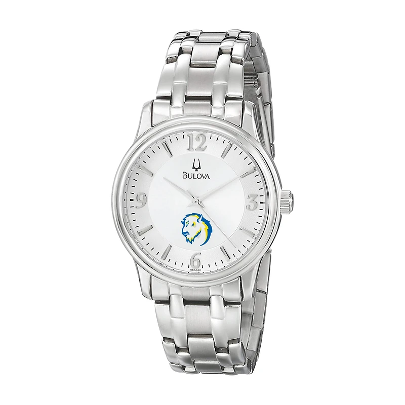 Men's Bulova  Silver Southeastern Oklahoma State Savage Storm Stainless Steel Quartz Watch