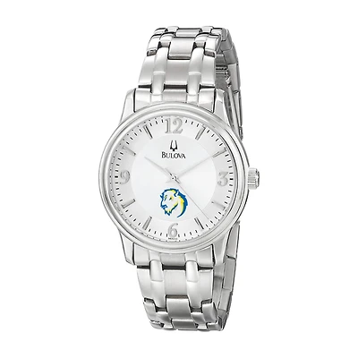 Men's Bulova  Silver Southeastern Oklahoma State Savage Storm Stainless Steel Quartz Watch