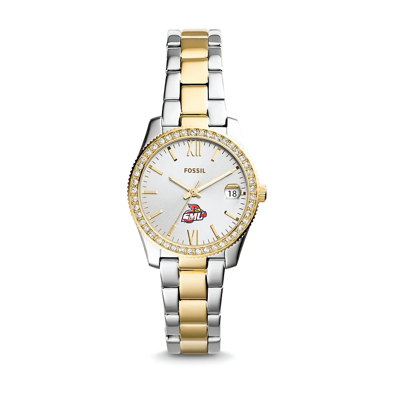 Women's Fossil Silver/Gold St. Mary's Cardinals Scarlette Mini Two-Tone Stainless Steel Watch