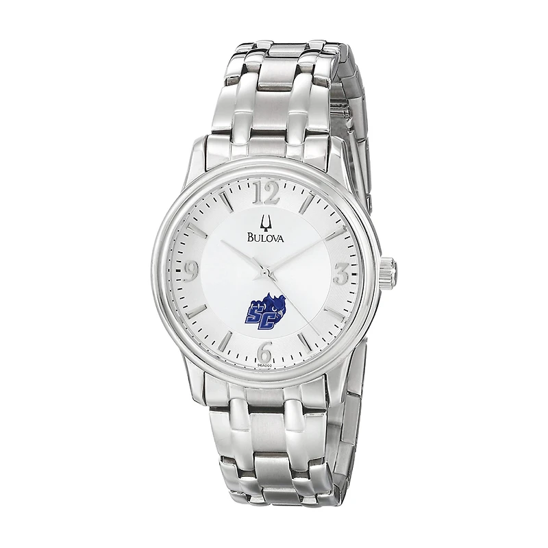 Men's Bulova Silver Southern Connecticut State Owls Stainless Steel Quartz Watch