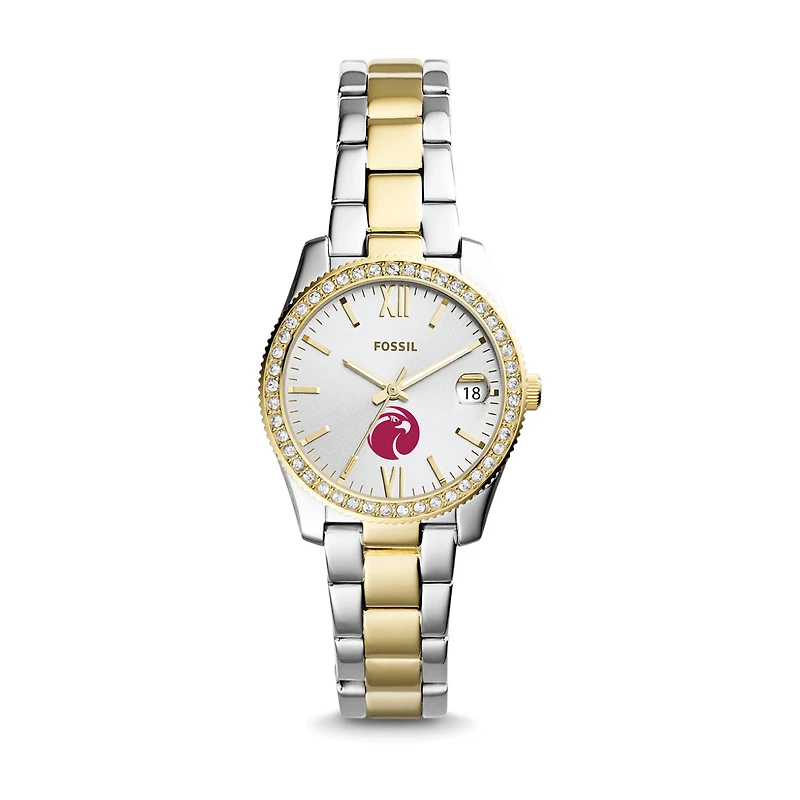 Women's Fossil  Silver/Gold Seattle Pacific Falcons Scarlette Mini Two-Tone Stainless Steel Watch