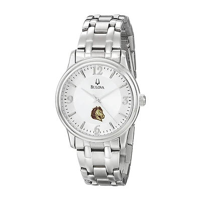 Men's Bulova  Silver Southwest Minnesota State Mustangs Stainless Steel Quartz Watch