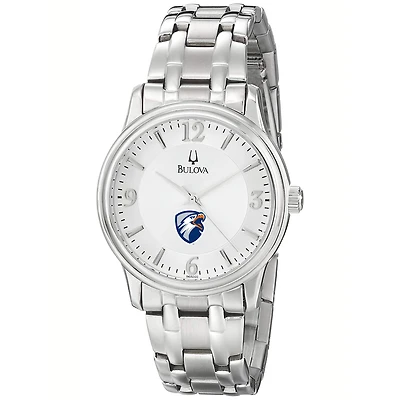 Men's Bulova  Silver Texas Tyler Patriots Stainless Steel Quartz Watch