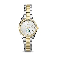 Women's Fossil  Silver/Gold Southeastern Oklahoma State Savage Storm Scarlette Mini Two-Tone Stainless Steel Watch