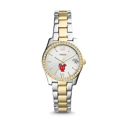 Women's Fossil Silver/Gold Tampa Spartans Scarlette Mini Two-Tone Stainless Steel Watch