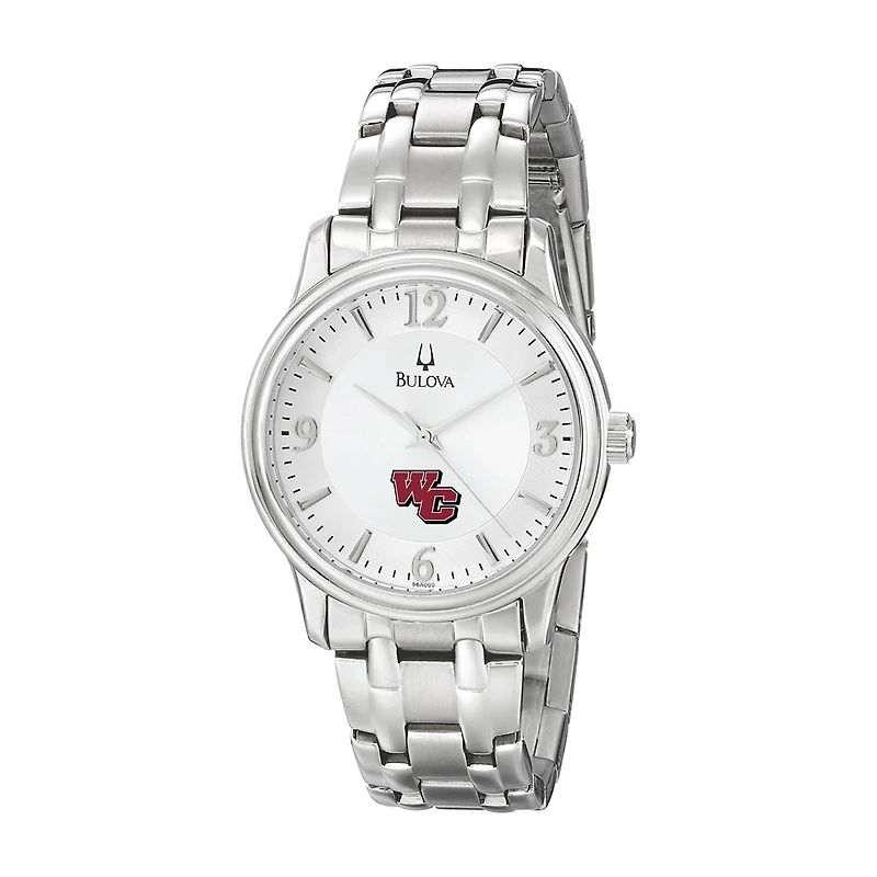 Men's Bulova  Silver Washington College Shoremen Stainless Steel Quartz Watch