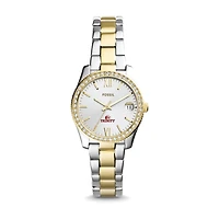 Women's Fossil  Silver/Gold Trinity Tigers Scarlette Mini Two-Tone Stainless Steel Watch