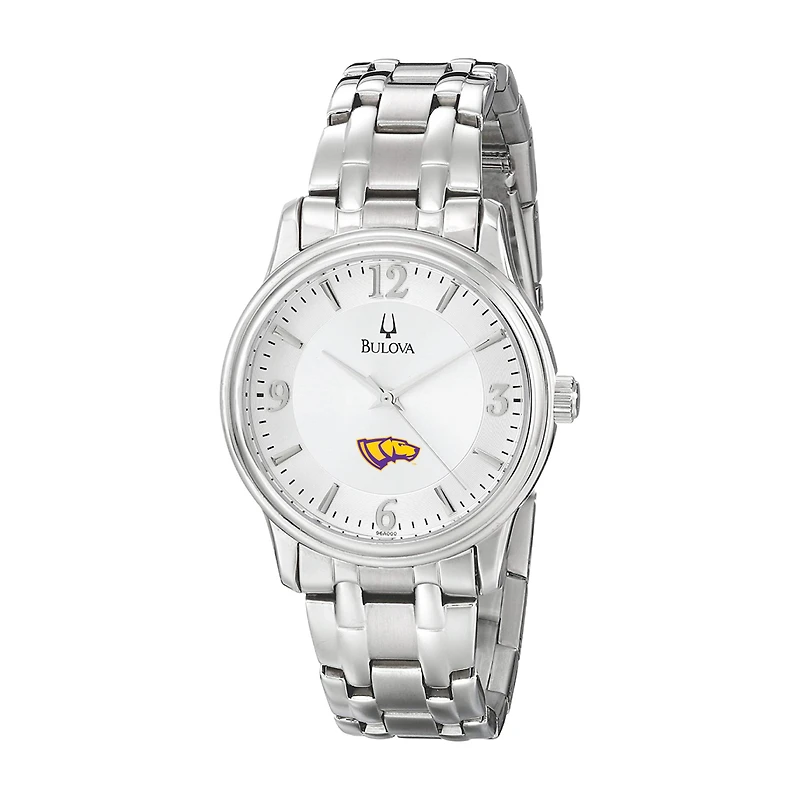 Men's Bulova  Silver Wisconsin-Stevens Point Pointers Stainless Steel Quartz Watch
