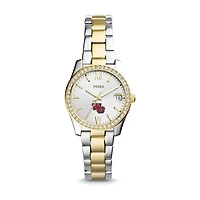 Women's Fossil  Silver/Gold Washington College Shoremen Scarlette Mini Two-Tone Stainless Steel Watch