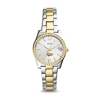 Women's Fossil  Silver/Gold Wisconsin-Stevens Point Pointers Scarlette Mini Two-Tone Stainless Steel Watch