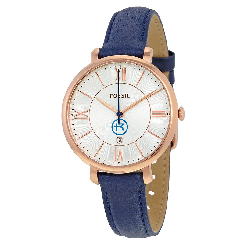 Women's Fossil  Gold/Navy Rockhurst Hawks Jacqueline Leather Watch