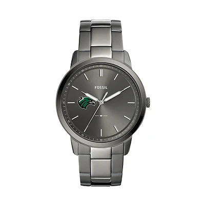 Men's Fossil  Gray Northeastern State Riverhawks Minimalist Three-Hand Smoke Watch