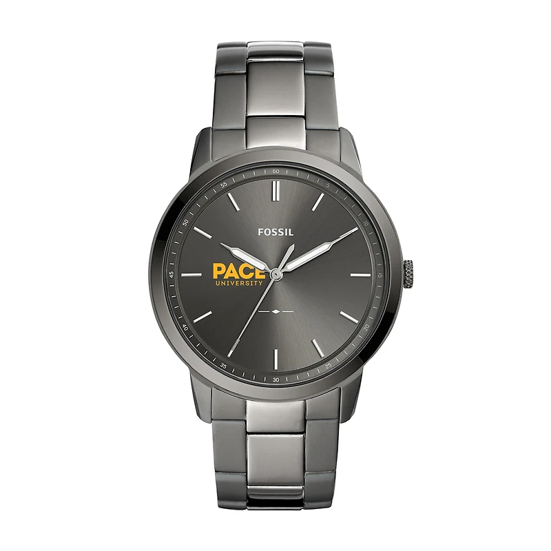 Men's Fossil  Gray Pace University Setters Minimalist Three-Hand Smoke Watch