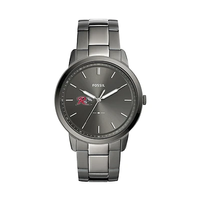 Men's Fossil  Gray Rider Broncs Minimalist Three-Hand Smoke Watch