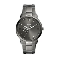 Men's Fossil  Gray Rockhurst Hawks Minimalist Three-Hand Smoke Watch
