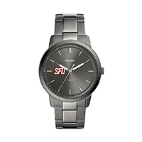 Men's Fossil  Gray Saint Francis Red Flash Minimalist Three-Hand Smoke Watch