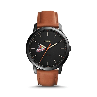 Men's Fossil  Black/Brown St. Mary's Cardinals Minimalist Slim Light Brown Leather Watch