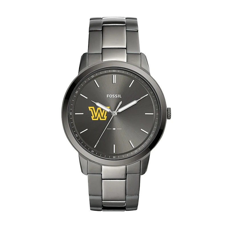 Men's Fossil Gray Wilkes Colonels Minimalist Three-Hand Smoke Watch