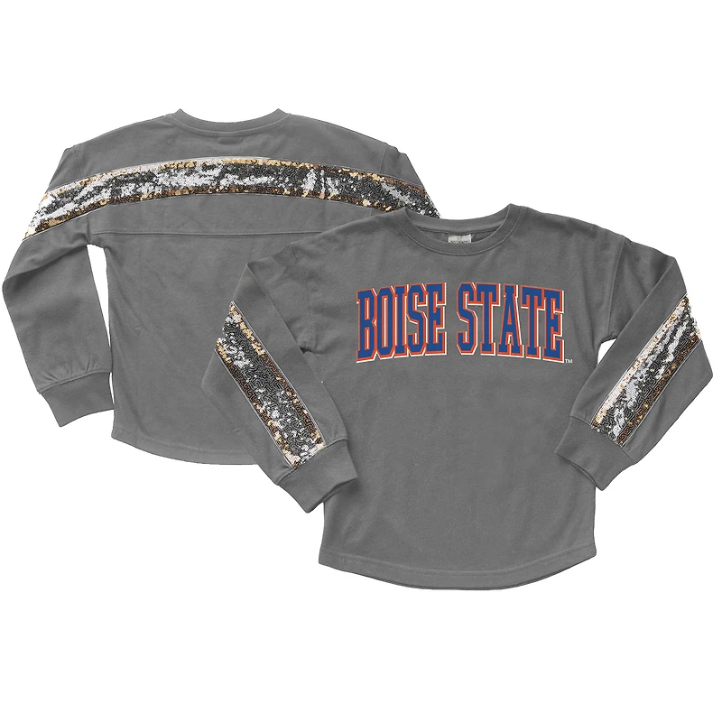 Girls Youth Gameday Couture  Gray Boise State Broncos Guess Who's Back Long Sleeve T-Shirt