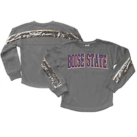 Girls Youth Gameday Couture  Gray Boise State Broncos Guess Who's Back Long Sleeve T-Shirt