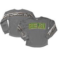 Girls Youth Gameday Couture  Gray George Mason Patriots Guess Who's Back Long Sleeve T-Shirt