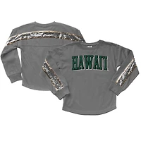 Girls Youth Gameday Couture  Gray Hawaii Warriors Guess Who's Back Long Sleeve T-Shirt