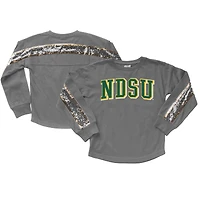 Girls Youth Gameday Couture  Gray NDSU Bison Guess Who's Back Long Sleeve T-Shirt