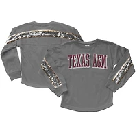 Girls Youth Gameday Couture  Gray Texas A&M Aggies Guess Who's Back Long Sleeve T-Shirt