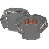 Girls Youth Gameday Couture  Gray Texas Longhorns Guess Who's Back Long Sleeve T-Shirt