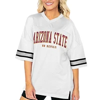 Women's Gameday Couture  White Arizona State Sun Devils Option Play Oversized Mesh Fashion Jersey