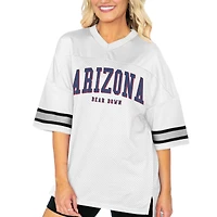 Women's Gameday Couture  White Arizona Wildcats Option Play Oversized Mesh Fashion Jersey
