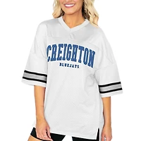 Women's Gameday Couture  White Creighton Bluejays Option Play Oversized Mesh Fashion Jersey
