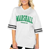 Women's Gameday Couture  White Marshall Thundering Herd Option Play Oversized Mesh Fashion Jersey