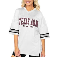 Women's Gameday Couture  White Texas A&M Aggies Option Play Oversized Mesh Fashion Jersey