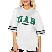 Women's Gameday Couture  White UAB Blazers Option Play Oversized Mesh Fashion Jersey