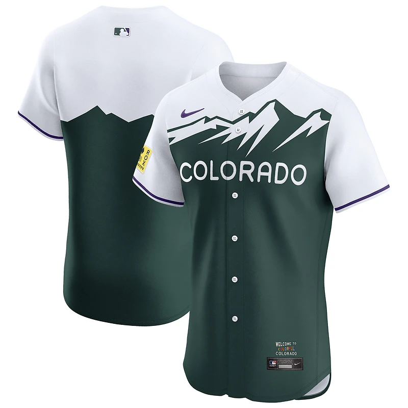 Men's Nike Green Colorado Rockies City Connect Elite Jersey