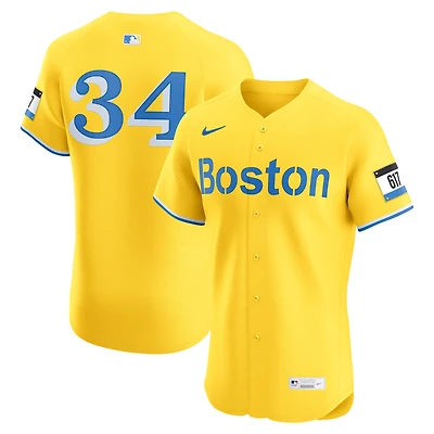 Men's Nike David Ortiz Gold Boston Red Sox City Connect Elite Jersey
