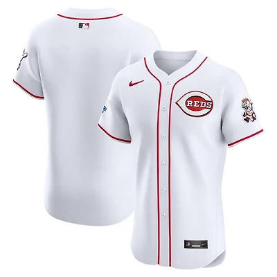 Men's Nike White Cincinnati Reds Home Elite Patch Jersey