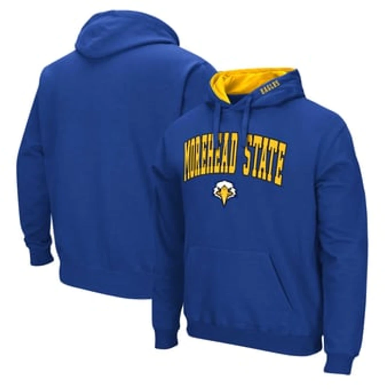 Men's Colosseum Blue Morehead State Eagles Arch & Logo Hoodie