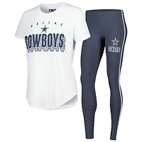 Women's Concepts Sport White/Charcoal Dallas Cowboys Sonata Short Sleeve Top & Leggings Set