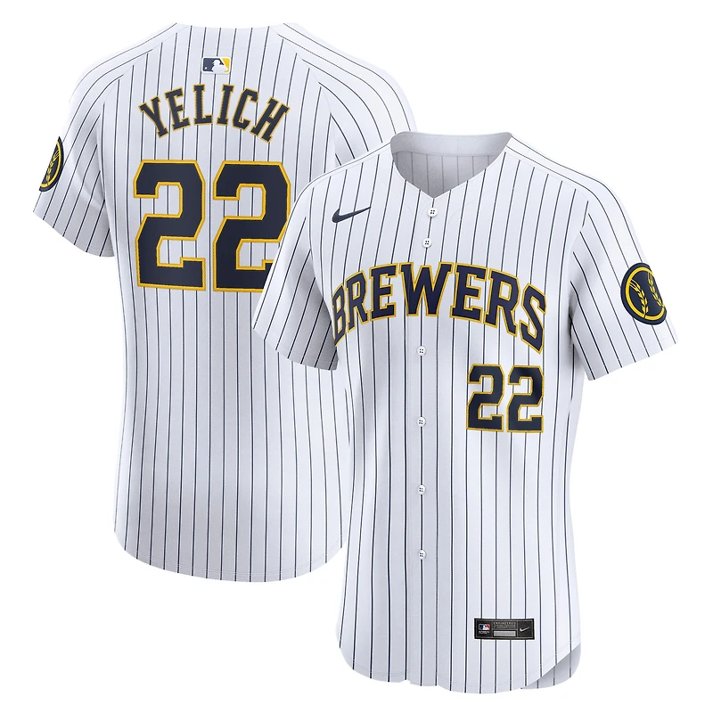 Men's Nike Christian Yelich White Milwaukee Brewers Alternate Alternate Elite Player Jersey