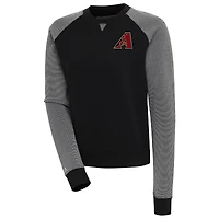 Women's Antigua  Black/White Arizona Diamondbacks Flier Bunker Tri-Blend Pullover Sweatshirt