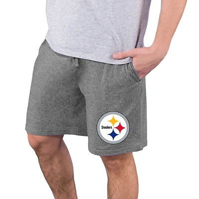 Men's Concepts Sport Charcoal Pittsburgh Steelers Quest Knit Jam Shorts