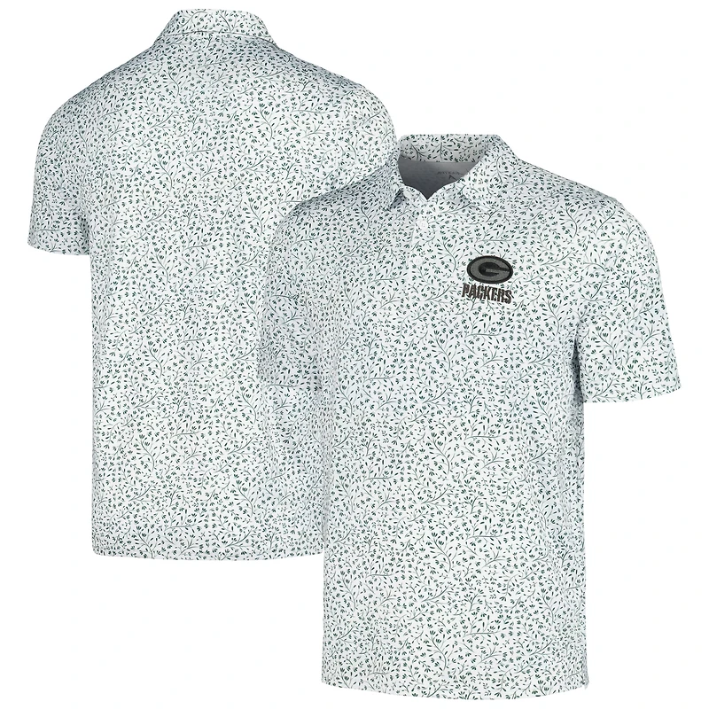 Men's Antigua White/Green Green Bay Packers Motion Polo